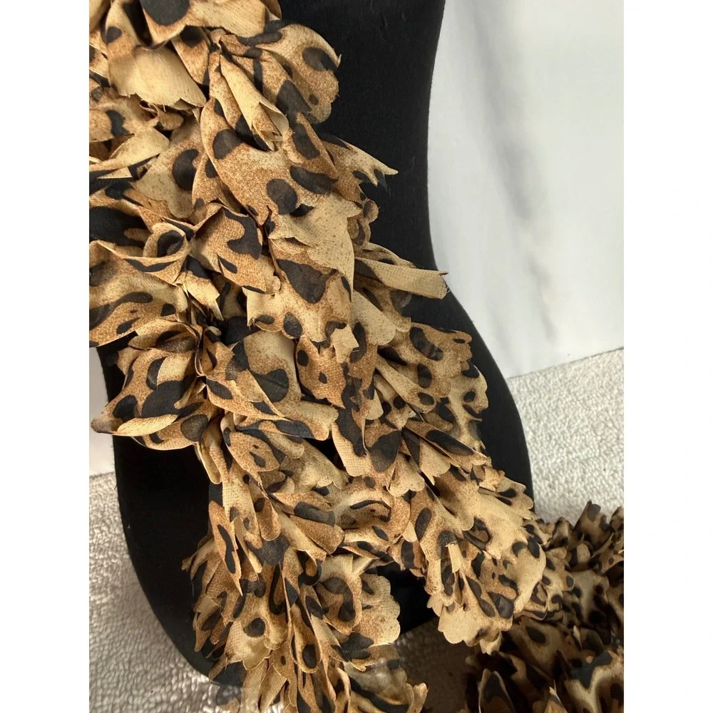 Chic‎ Ruffle Leopard Print Scarf Shawl Wrap